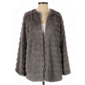 TULAROSA Ricci faux fur open front cozy gray jacket coat Size Medium